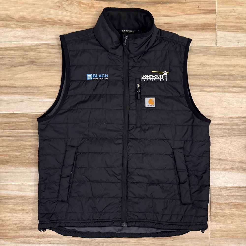 Carhartt Rain Defender Gilliam Vest Mens Large Black Quilted Puffer OV2286-M